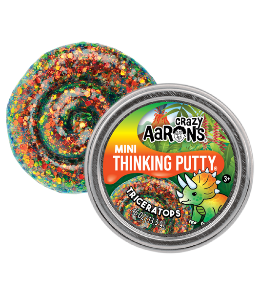 Crazy Aaron's: Triceratops - Mini Thinking Putty Tin (0.47 oz)
