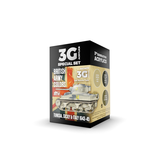AK Interactive - 3G Special Set: British Army Colors Tunisia, Scicily & Italy 1943-45 (3ct)