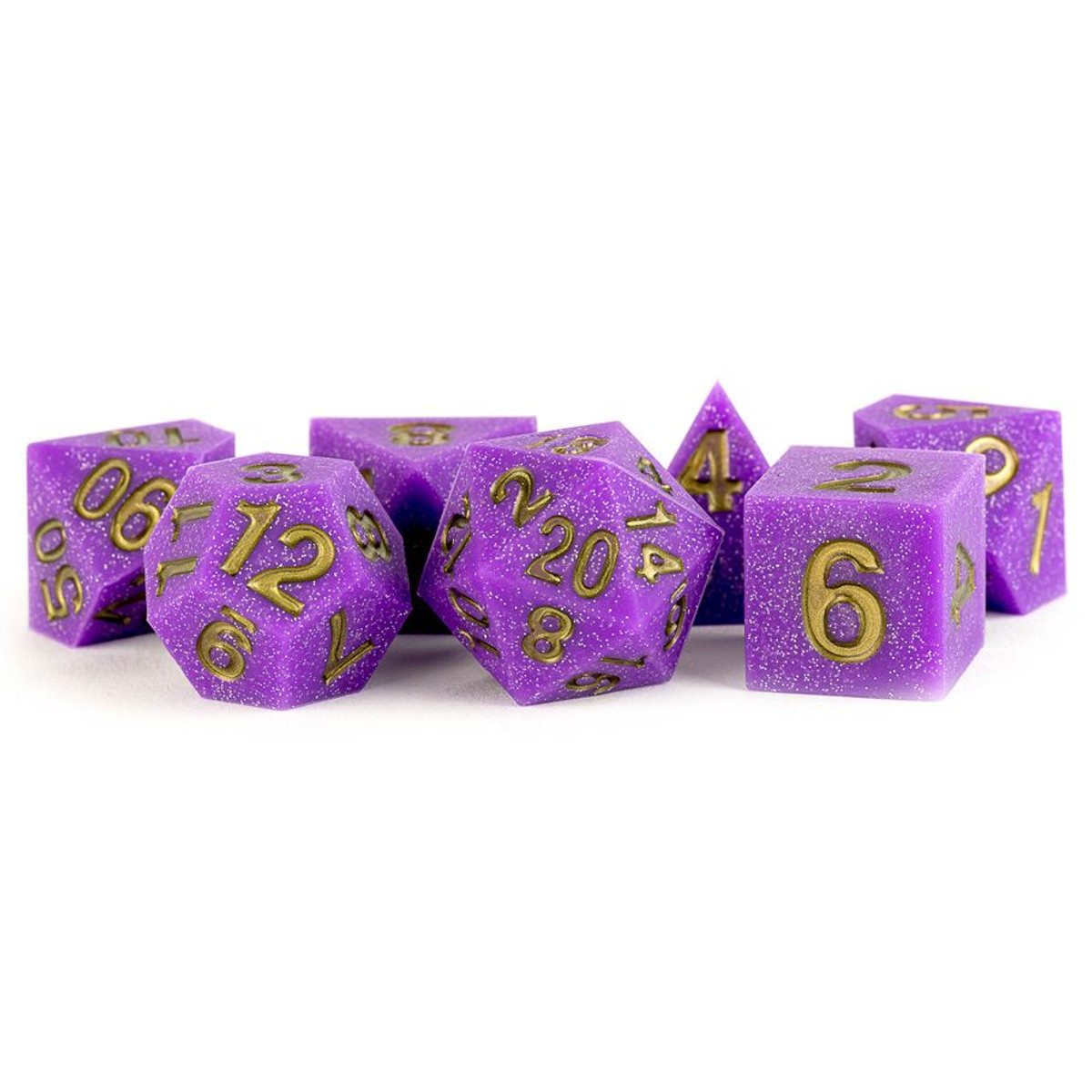 FanRoll by MDG: 7-Set Sharp Edge Silicone Rubber Regal Ricochet Dice