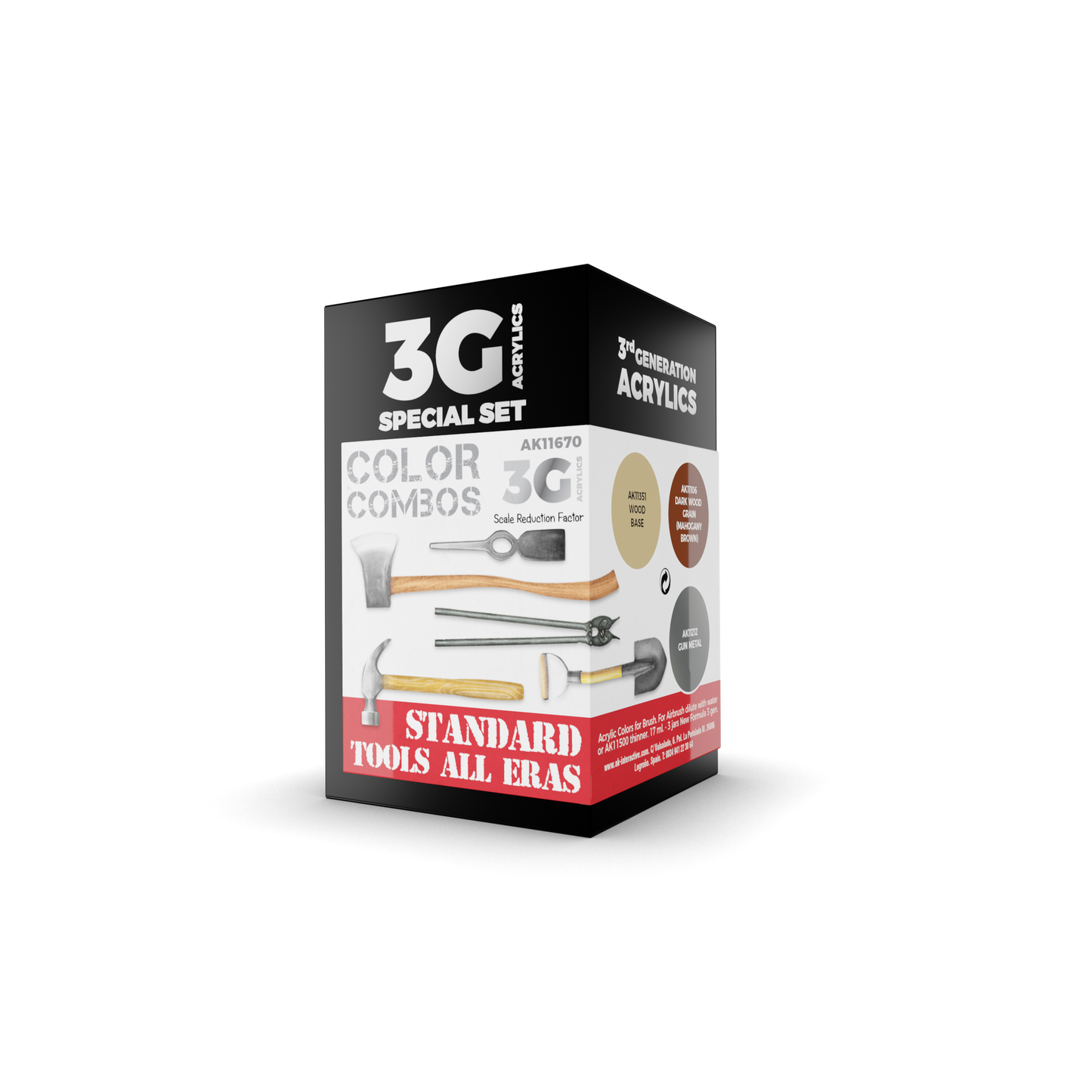 AK Interactive - 3G Special Set: Standard Tools All Eras Color Combos (3ct)