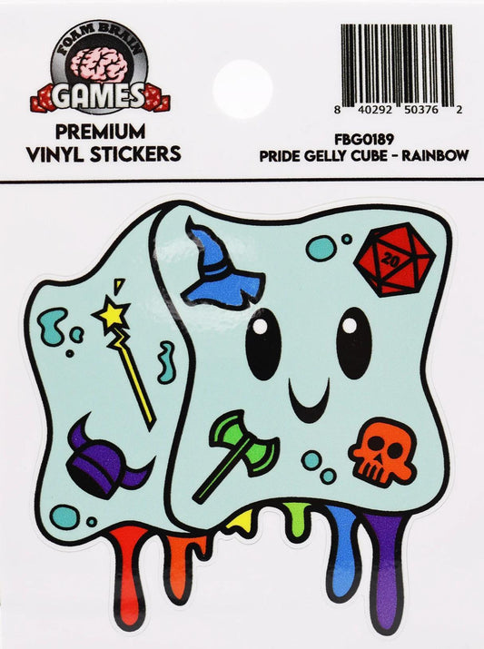 Foam Brain - Pride Gelly Cube Sticker: Rainbow