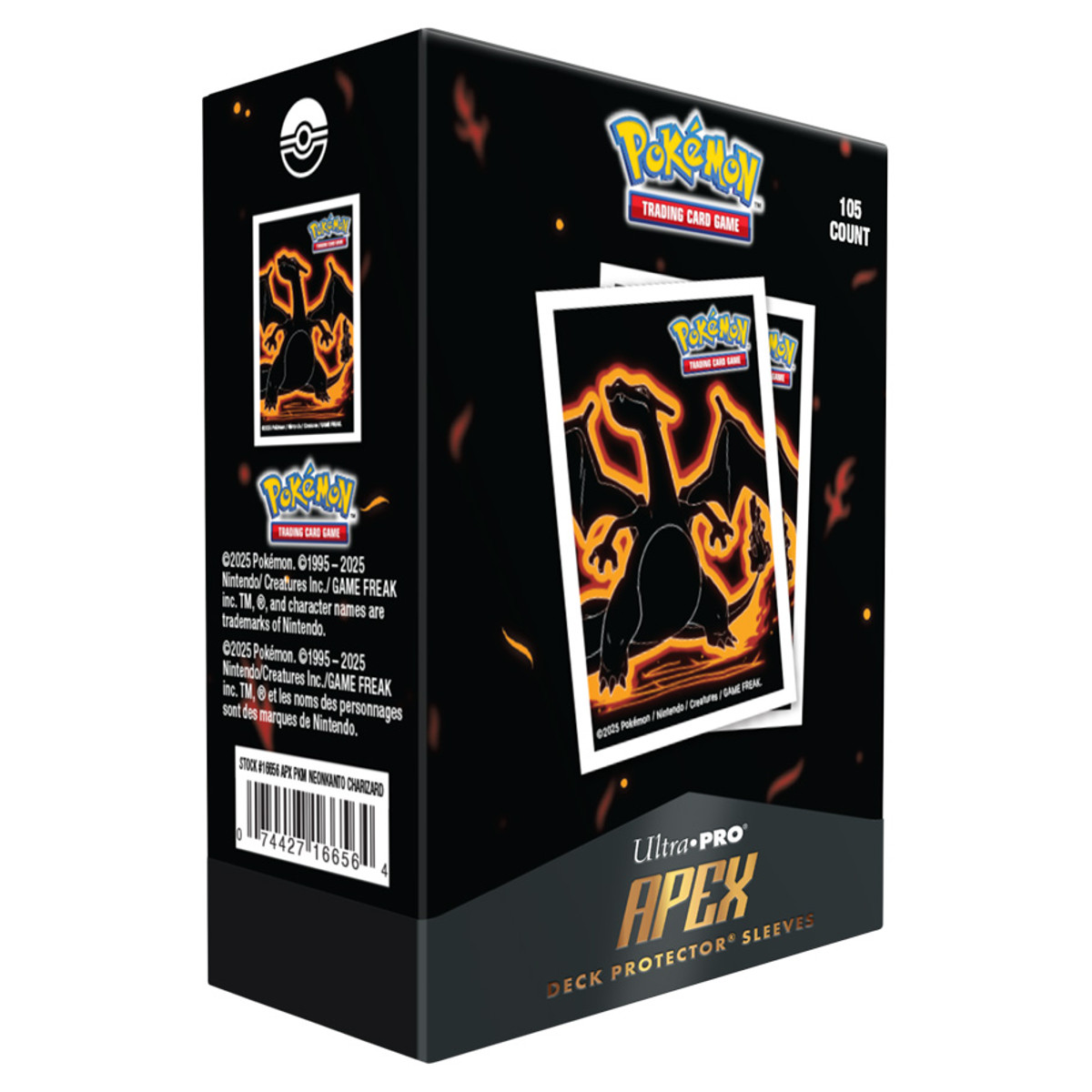 Deck Protector: Apex: Pokémon: Neon Kanto: Charizard (105 count)