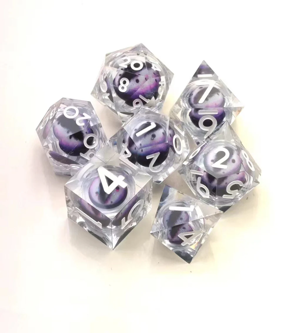 Foam Brain Games - Sharp Edge Moving Eye RPG Dice Set- Medusa's Gaze