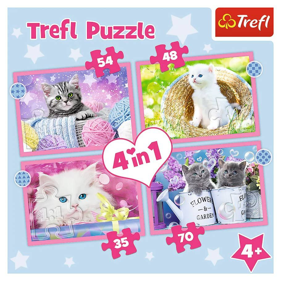 Trefl Preschool - Fun Cats 4 in 1 Puzzle