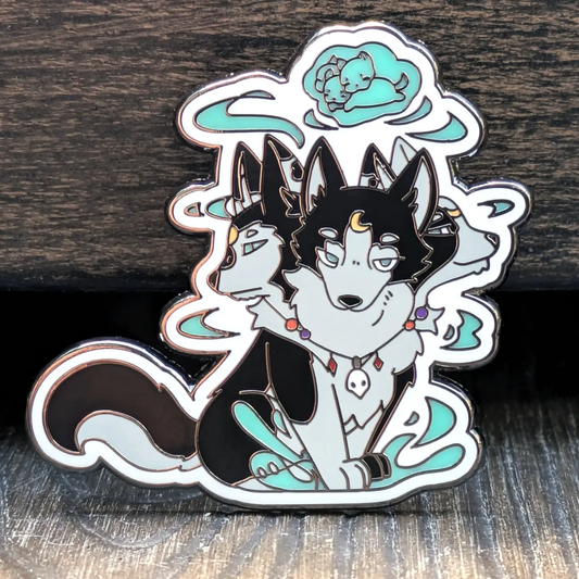 Necromancer Cerberus TTRPG Hard Enamel Pin -1.5"