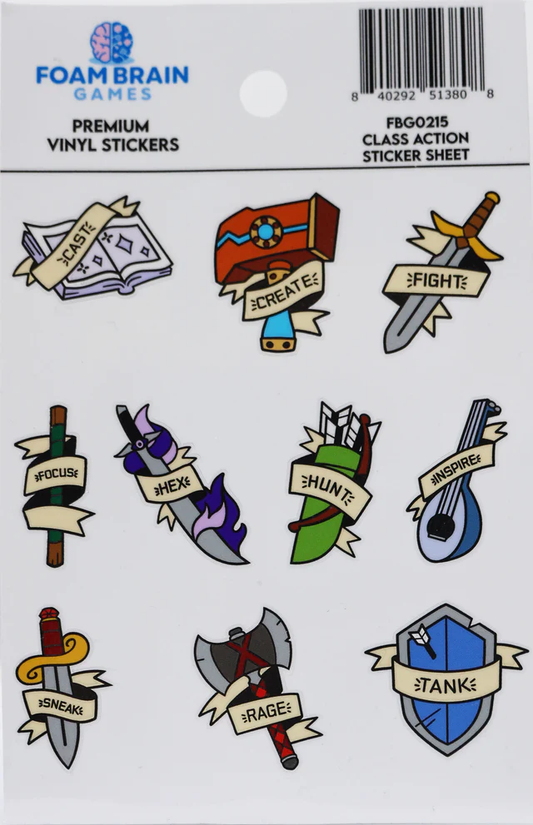 Foam Brain Games - Class Action Sticker: Class Action Sticker Sheet