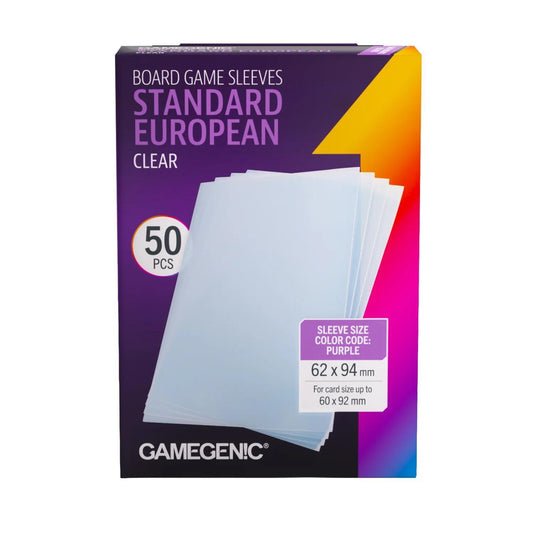 GameGenic - Board Game Sleeves: Standard European Clear 50 count