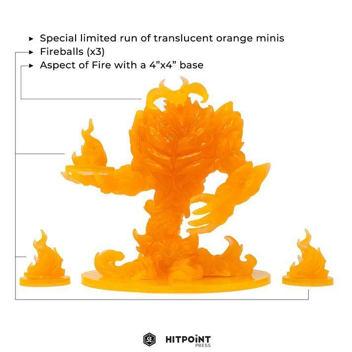 Humblewood: 4"x4" Aspect of Fire Transparent Orange- Miniatures (Plastic Minis)
