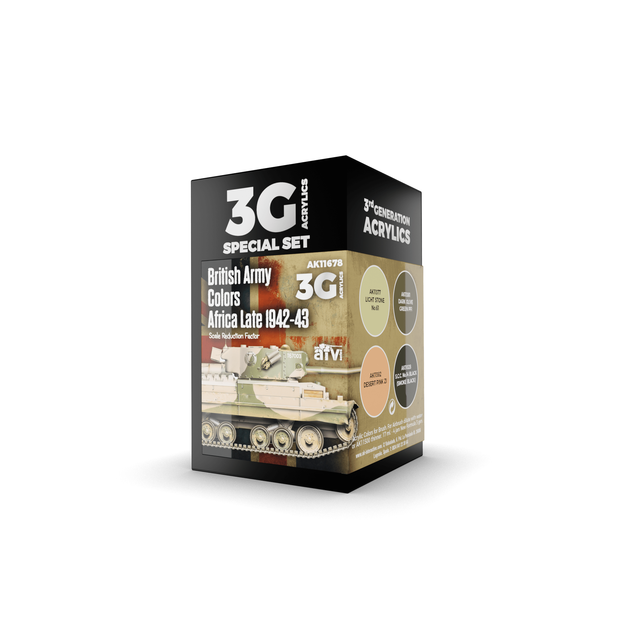 AK Interactive - 3G Special Set: British Army Colors Africa Late 1942-43 (4ct) - The Feisty Goblin Gamehouse -