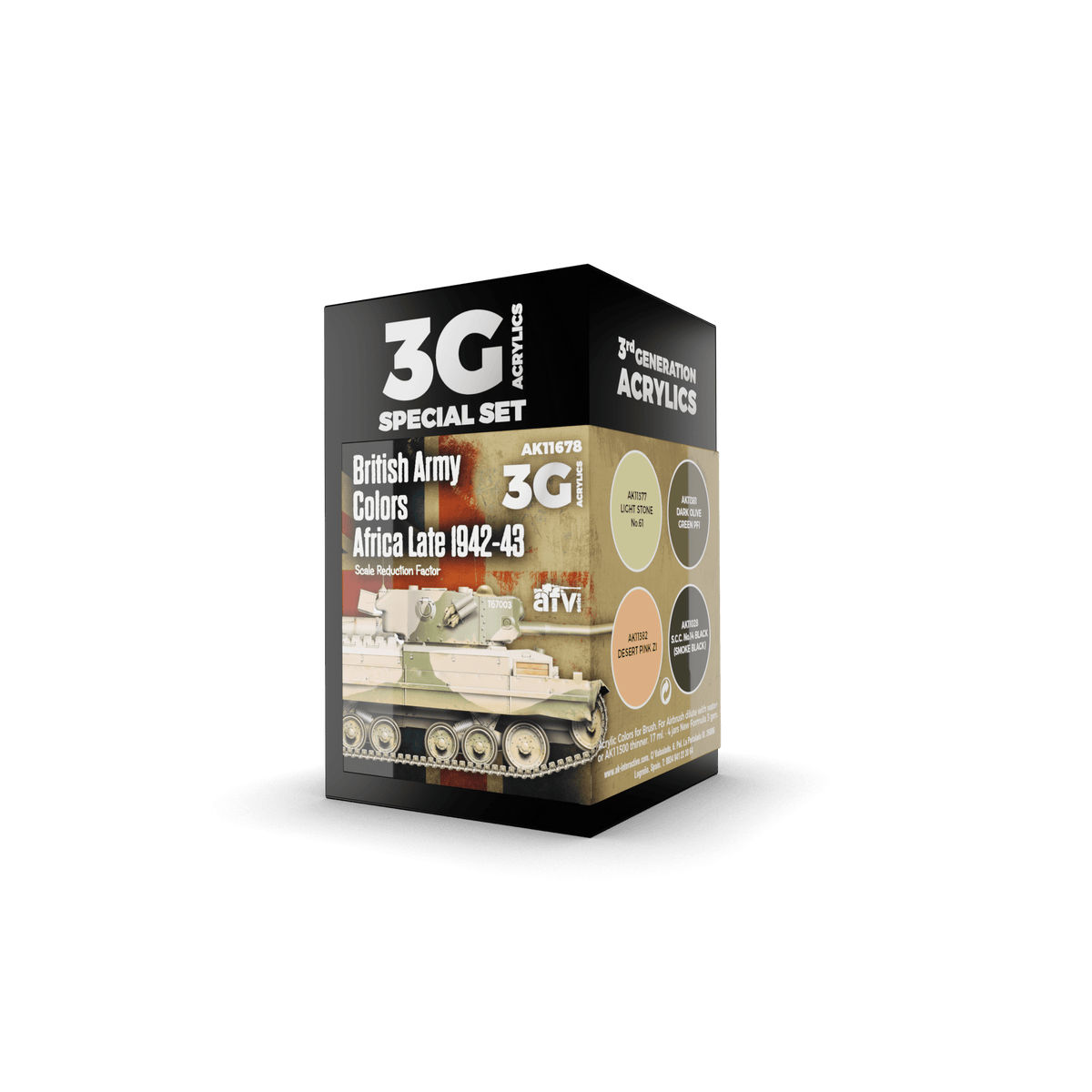 AK Interactive - 3G Special Set: British Army Colors Africa Late 1942-43 (4ct) - The Feisty Goblin Gamehouse -