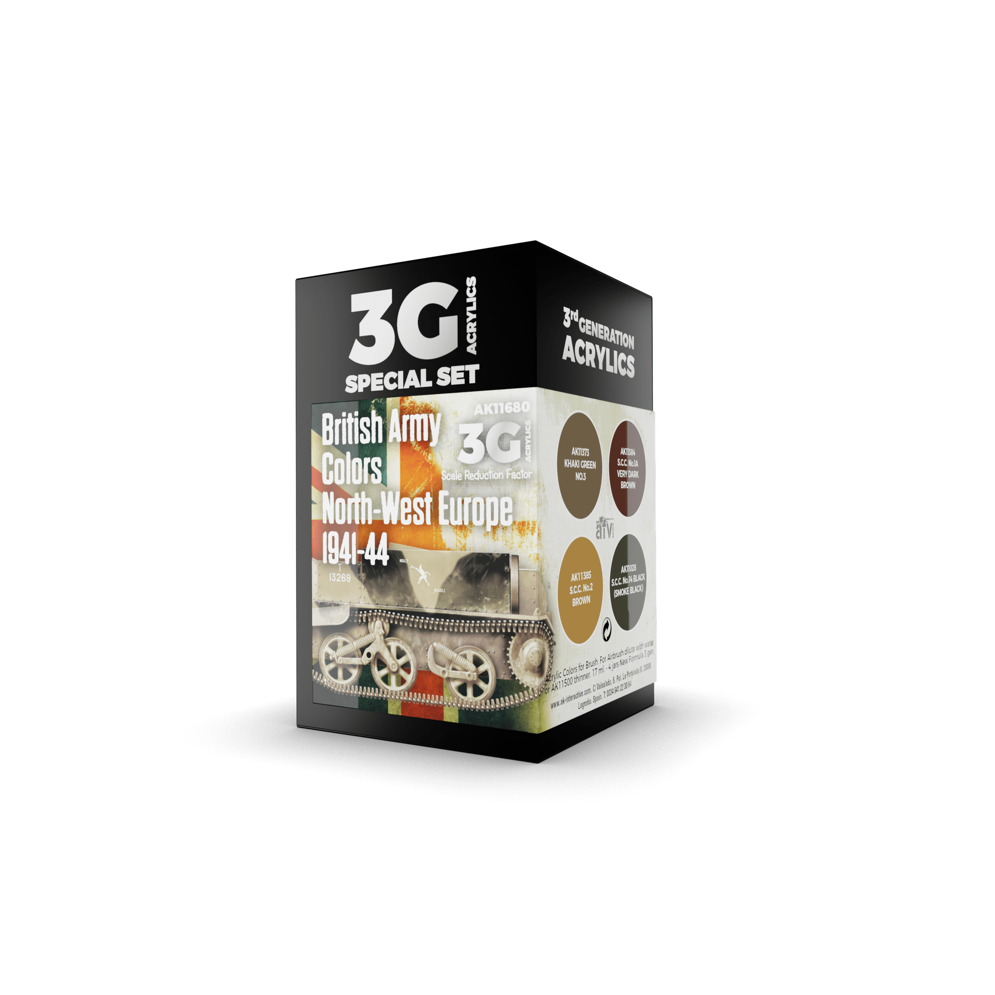 AK Interactive - 3G Special Set: British Army Colors North-West Europe 1941-44 (4ct) - The Feisty Goblin Gamehouse -
