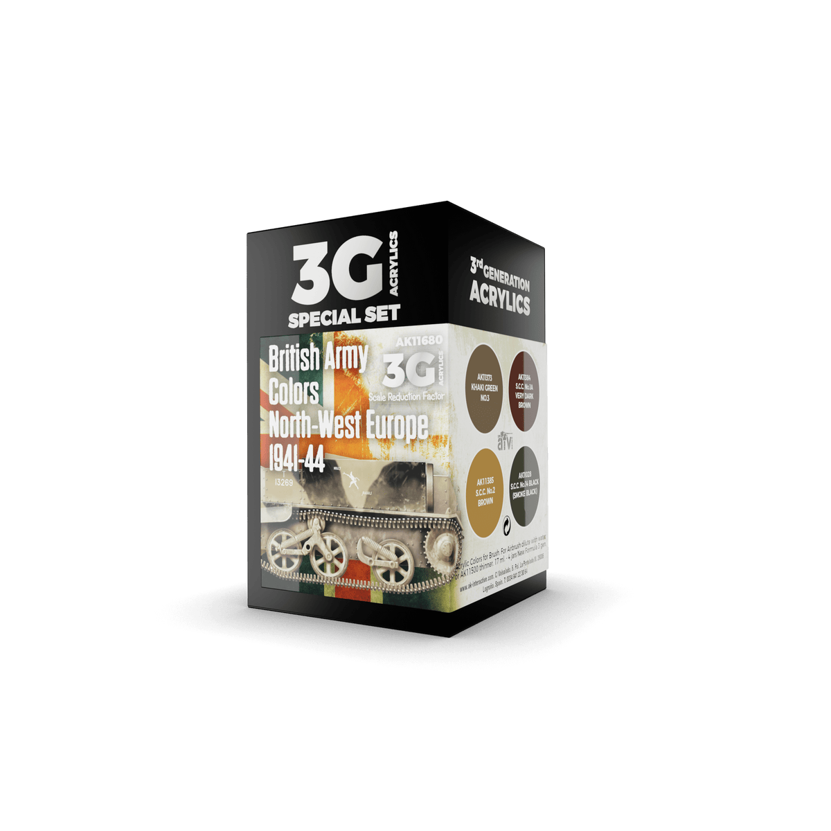 AK Interactive - 3G Special Set: British Army Colors North-West Europe 1941-44 (4ct) - The Feisty Goblin Gamehouse -