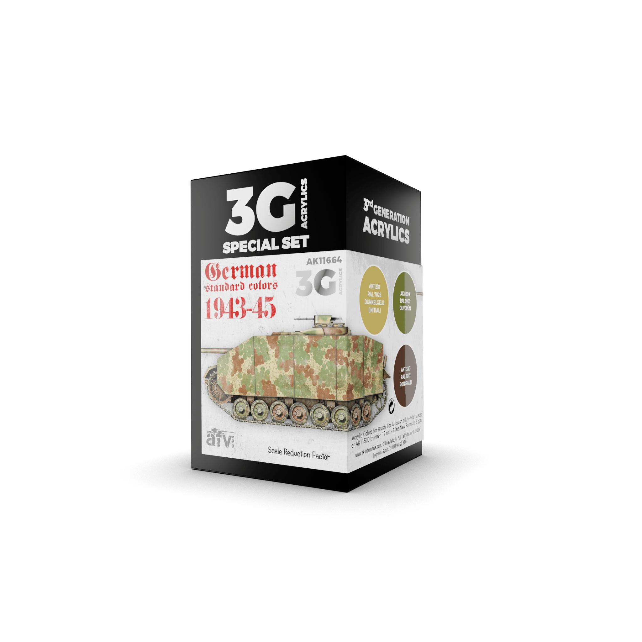 AK Interactive - 3G Special Set: German Standard Colors 1943-45 (3ct) - The Feisty Goblin Gamehouse -