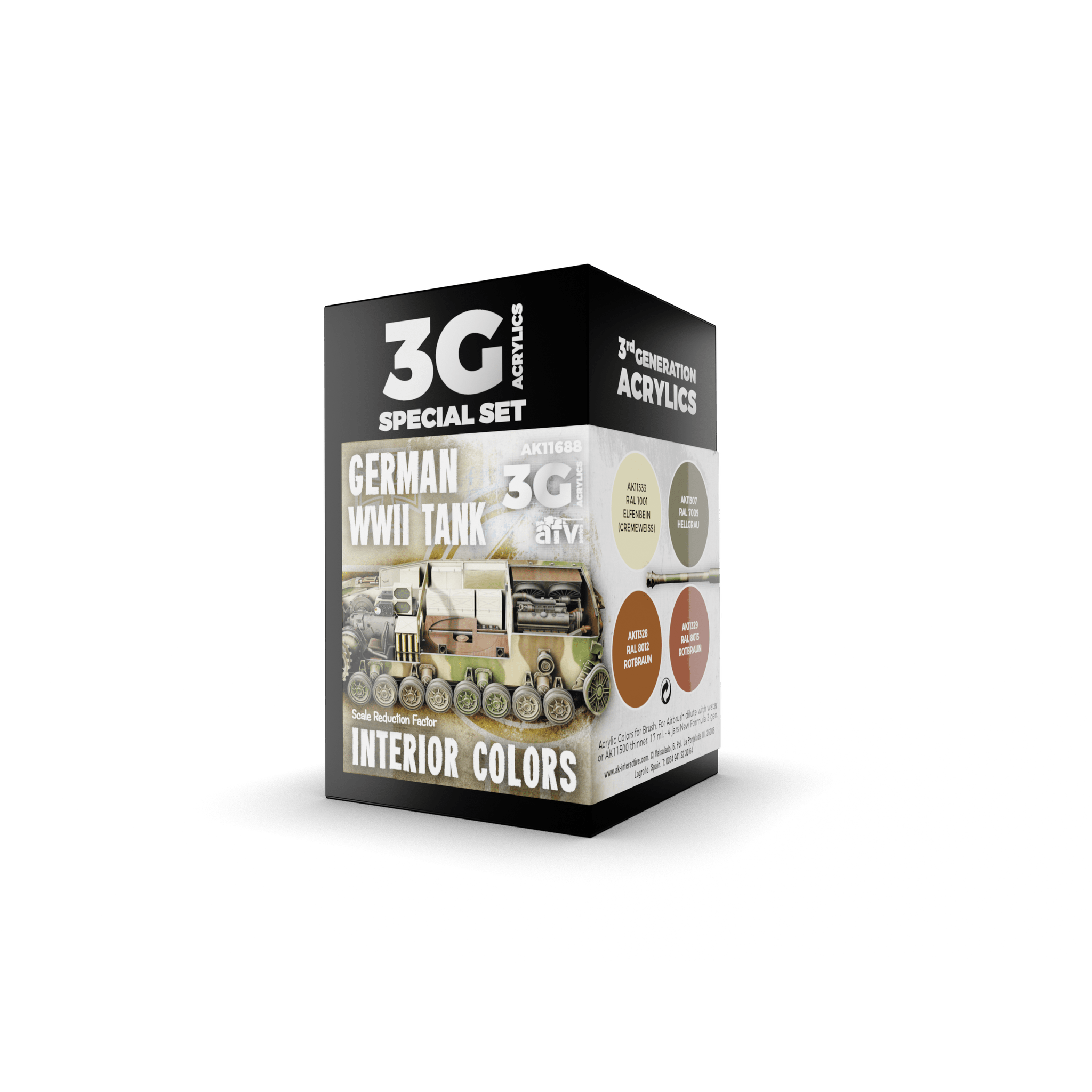 AK Interactive - 3G Special Set: German WWII Tank Interior Colors (4ct) - The Feisty Goblin Gamehouse -
