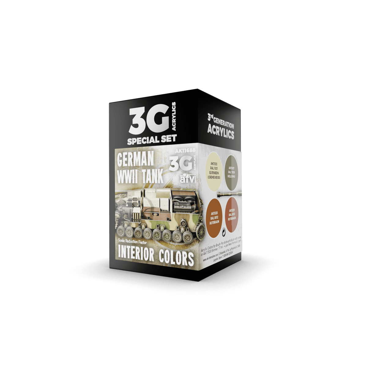 AK Interactive - 3G Special Set: German WWII Tank Interior Colors (4ct) - The Feisty Goblin Gamehouse -