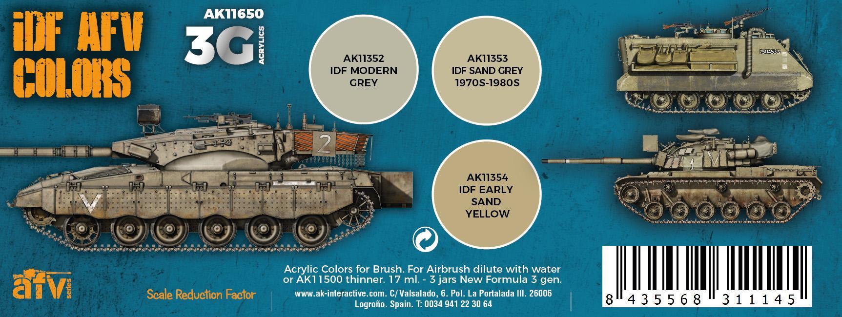 AK Interactive - 3G Special Set: IDF AFV Colors (3ct) - The Feisty Goblin Gamehouse -