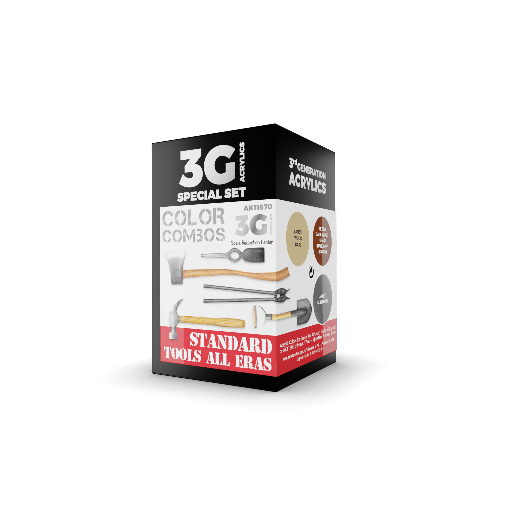 AK Interactive - 3G Special Set: Standard Tools All Eras Color Combos (3ct) - The Feisty Goblin Gamehouse -