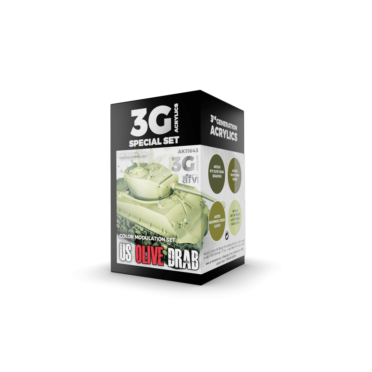 AK Interactive - 3G Special Set: US Olive Drab Mod (4ct) - The Feisty Goblin Gamehouse -