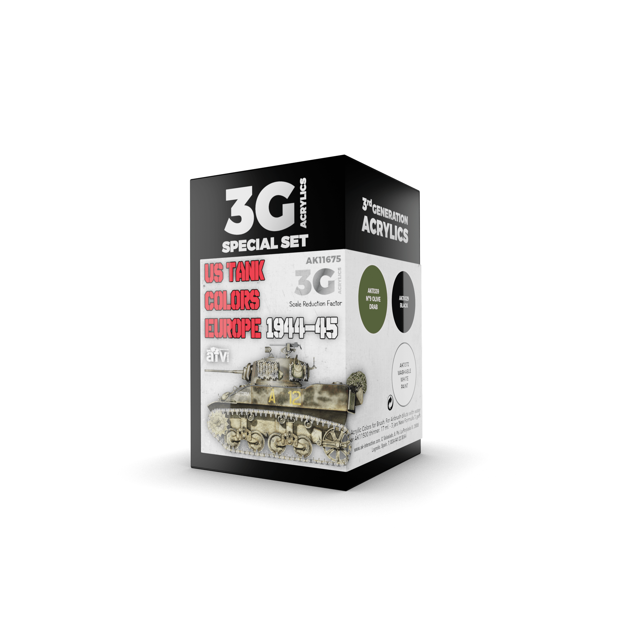 AK Interactive - 3G Special Set: US Tank Colors Europe 1944-45 (3ct) - The Feisty Goblin Gamehouse -
