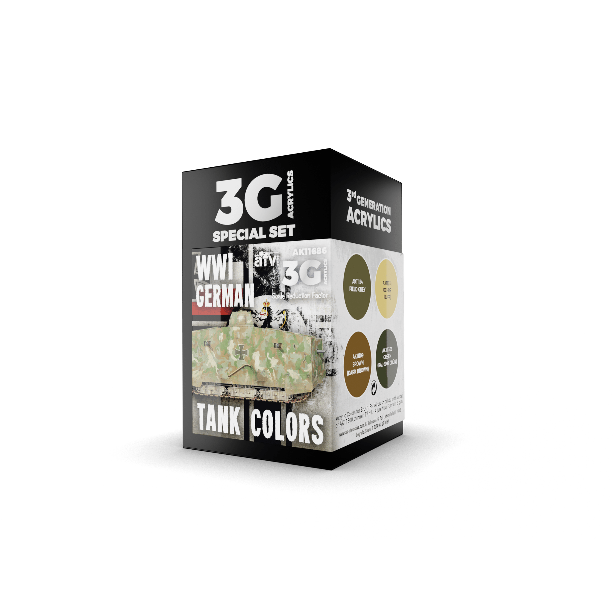 AK Interactive - 3G Special Set: WWI German Tank Colors (4ct) - The Feisty Goblin Gamehouse -