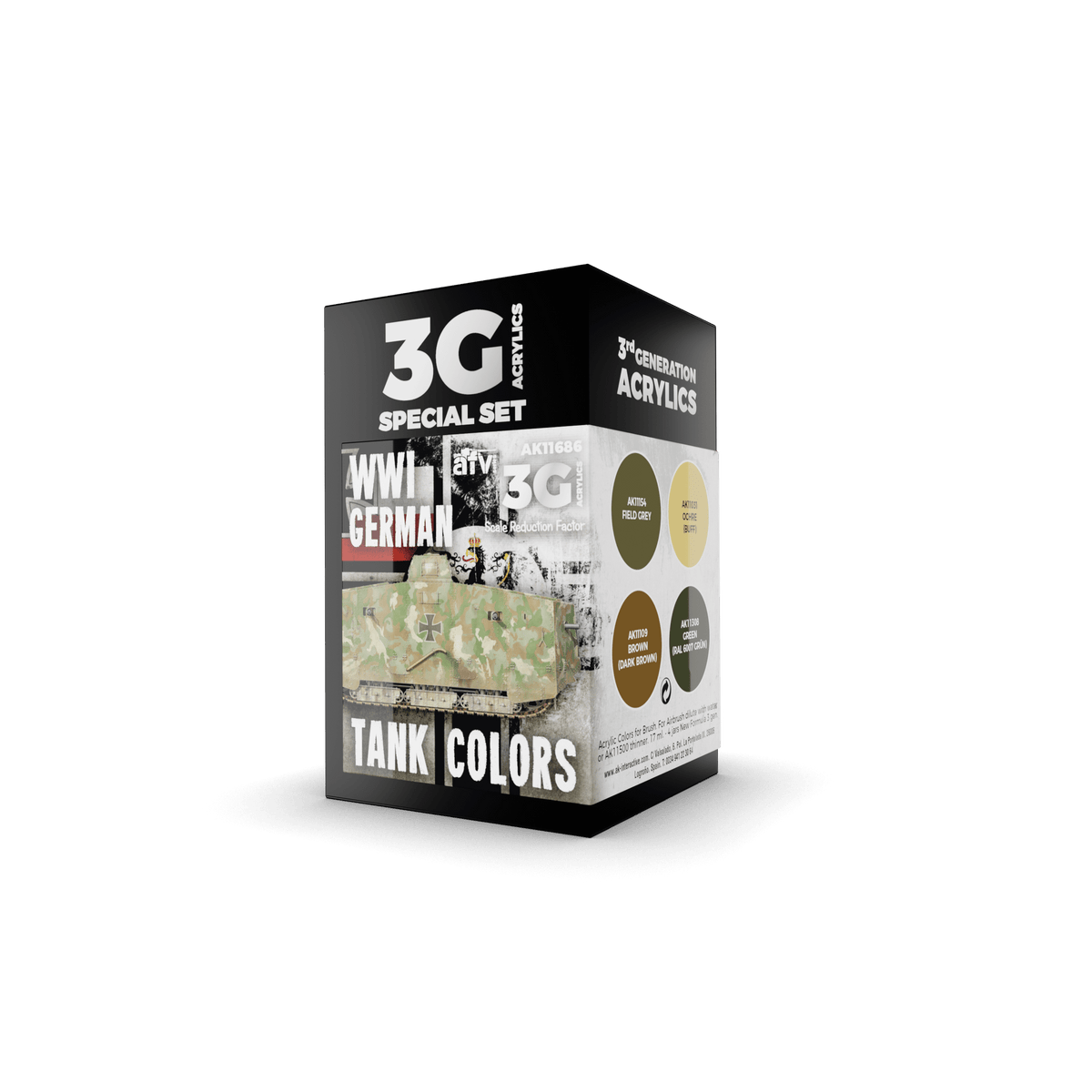 AK Interactive - 3G Special Set: WWI German Tank Colors (4ct) - The Feisty Goblin Gamehouse -