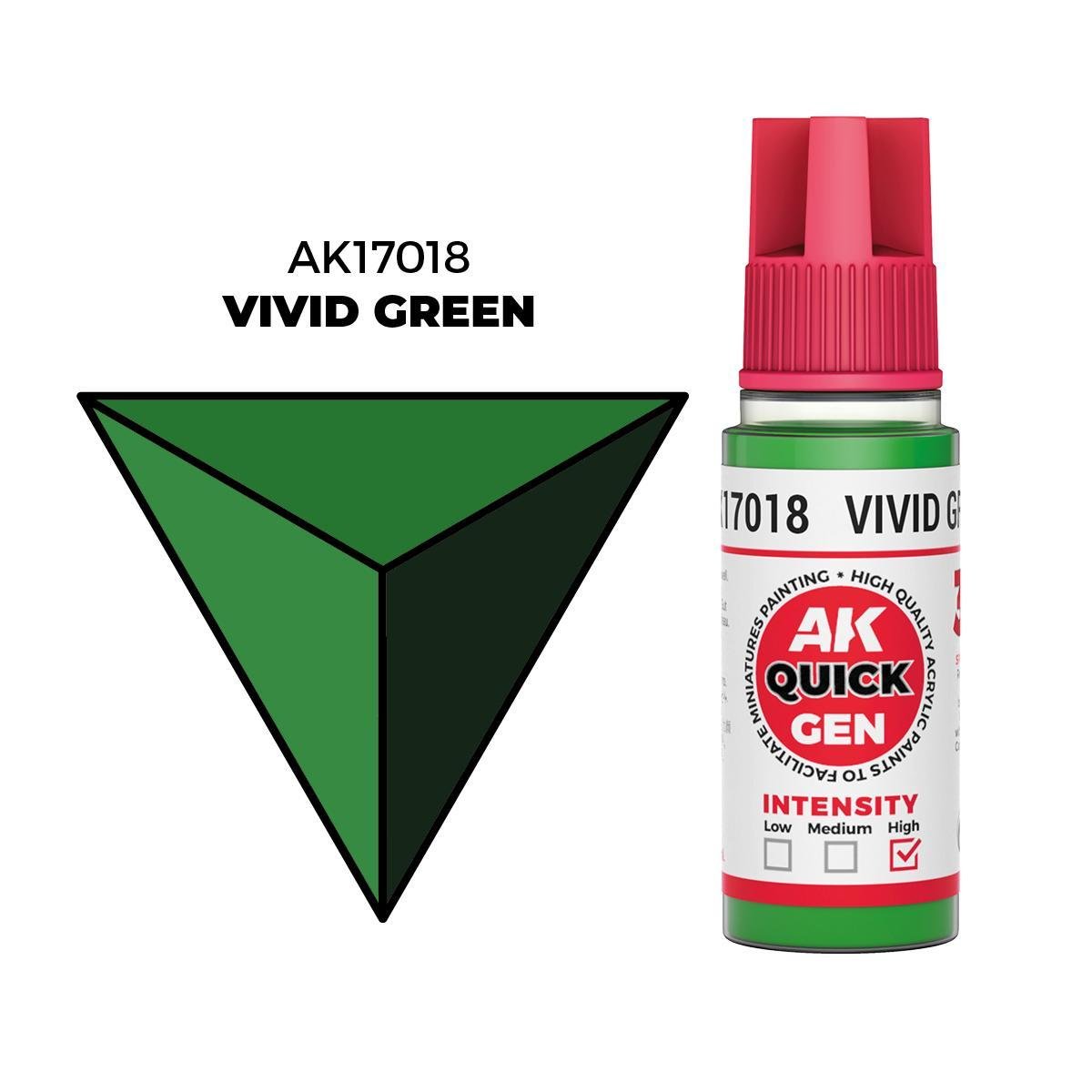 AK Interactive - Quick Gen: Vivid Green (18 ml) - The Feisty Goblin Gamehouse -