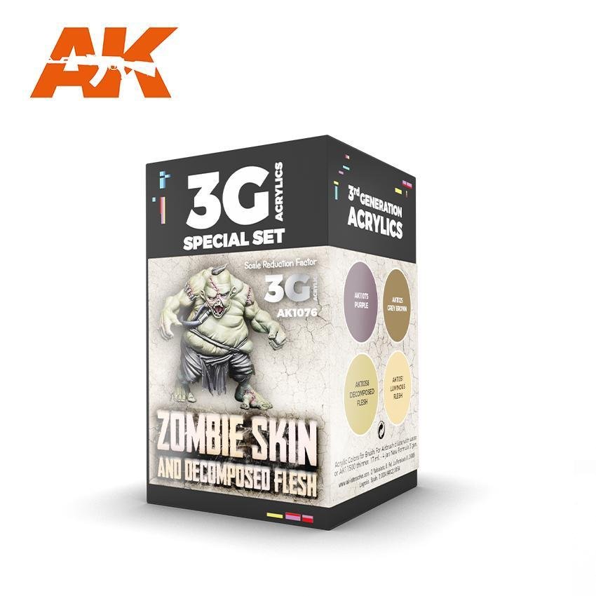 AK Interactive - Wargame Color 3G Special Set: Zombie Skin And Decpmposed Flesh (4ct) - The Feisty Goblin Gamehouse -