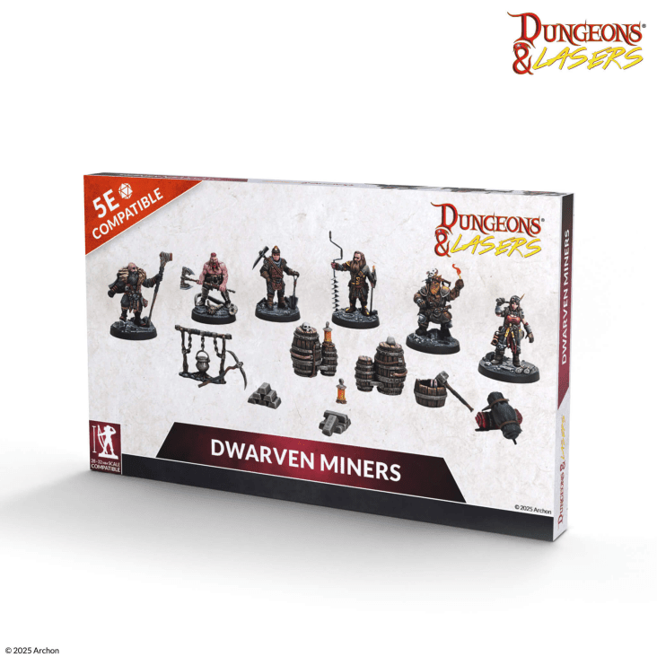 Archon Studio - Dungeons and Lasers: Dwarven Miners (D&L: Miniatures) - The Feisty Goblin Gamehouse -