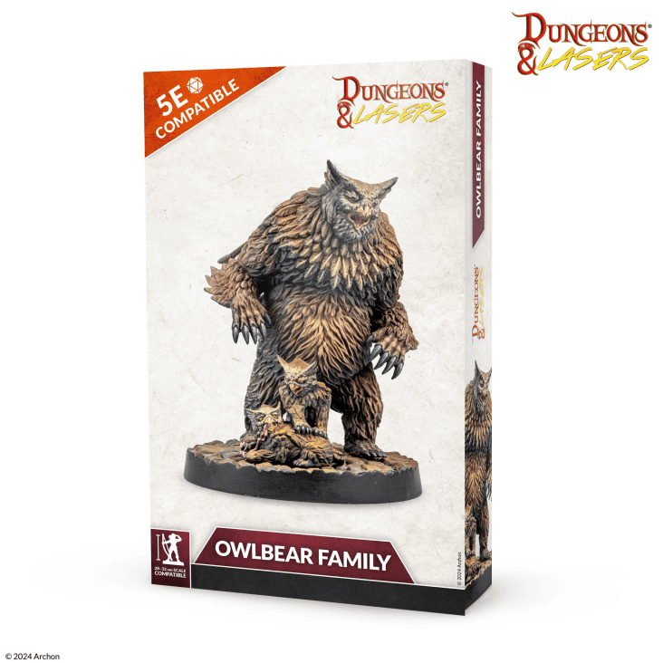 Archon Studio - Dungeons and Lasers: Owlbear Family (D&L: Miniatures) - The Feisty Goblin Gamehouse -