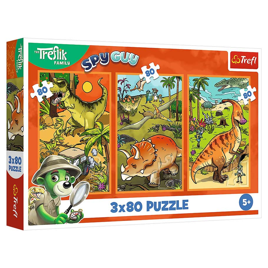 TREFL - World of Dinos Puzzles (3x80 Piece)