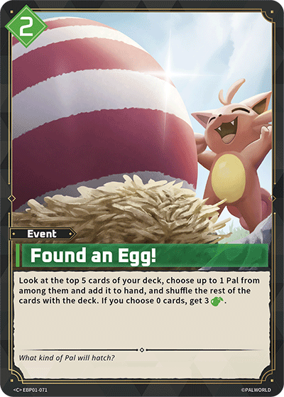 Palworld TCG - Found an Egg! [EBP01-071C]