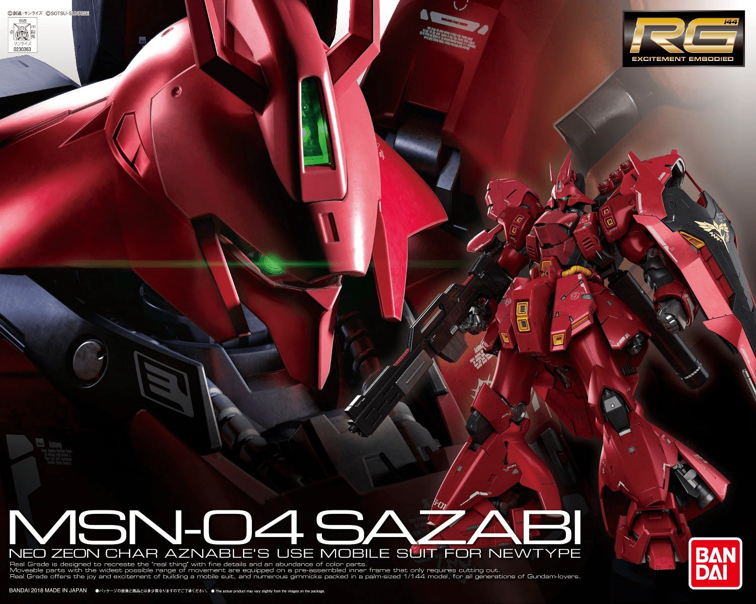 Bandai Gundam - Gunpla RG: Sazabi (1/144 | 29) - The Feisty Goblin Gamehouse -