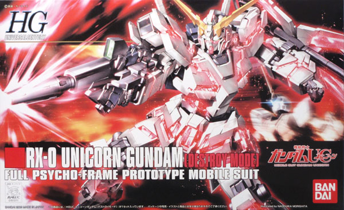 Bandai - HGUC 100 1/144 RX-0 Unicorn Gundam (Destroy Mode) "Gundam UC" - The Feisty Goblin Gamehouse -