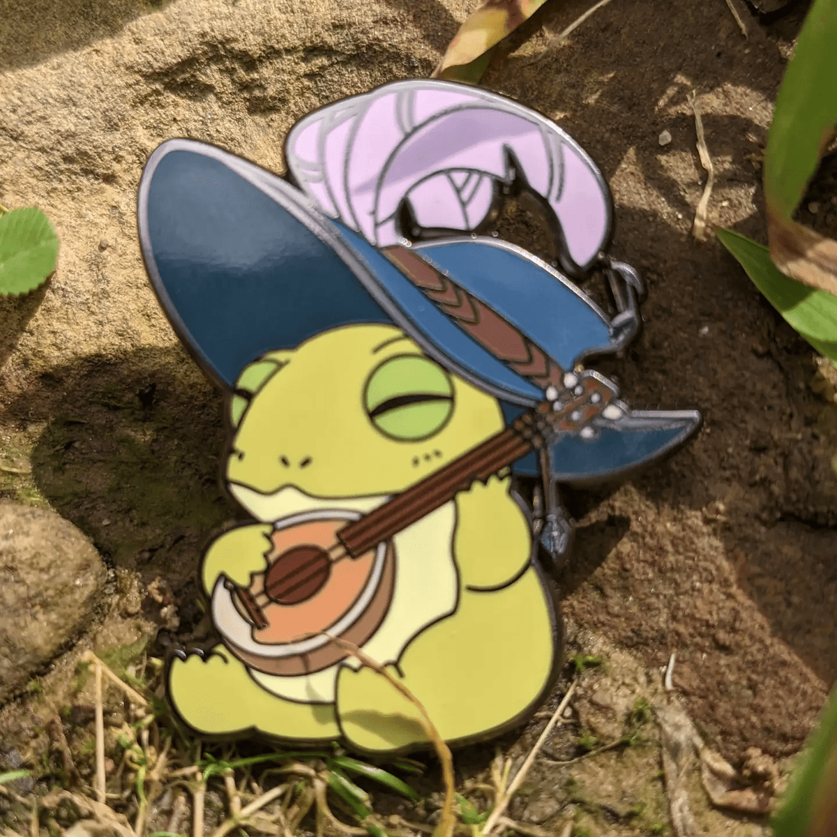 Bard Class Frog Hard Enamel Pin - 1.5" - The Feisty Goblin Gamehouse -