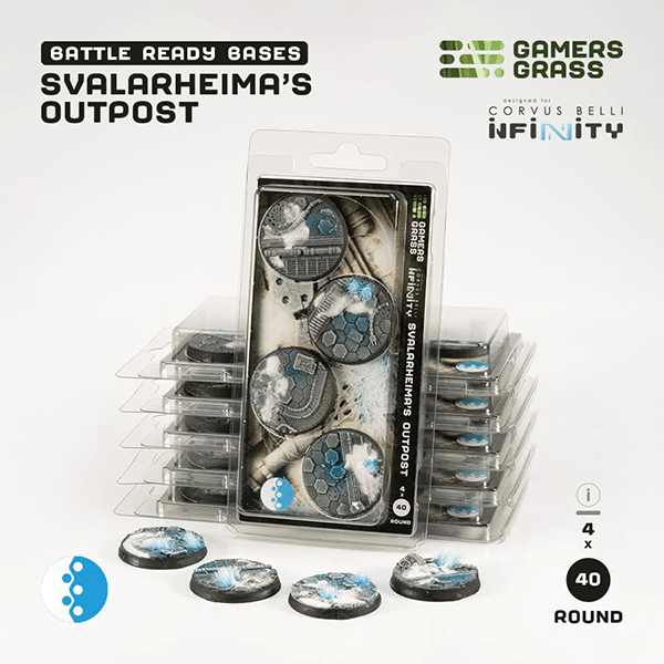 Battle Ready Bases: Svalarheima’s Outpost- Round 40mm (4x) - The Feisty Goblin Gamehouse -