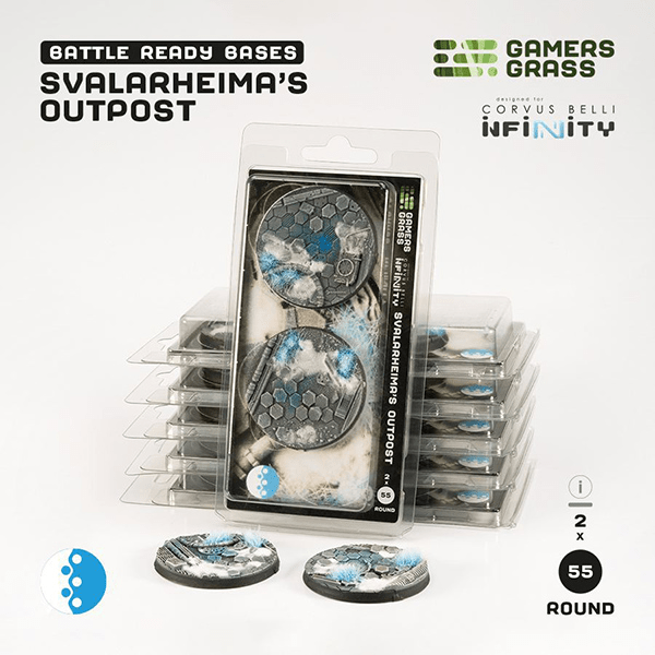 Battle Ready Bases: Svalarheima’s Outpost- Round 55mm (2x) - The Feisty Goblin Gamehouse -