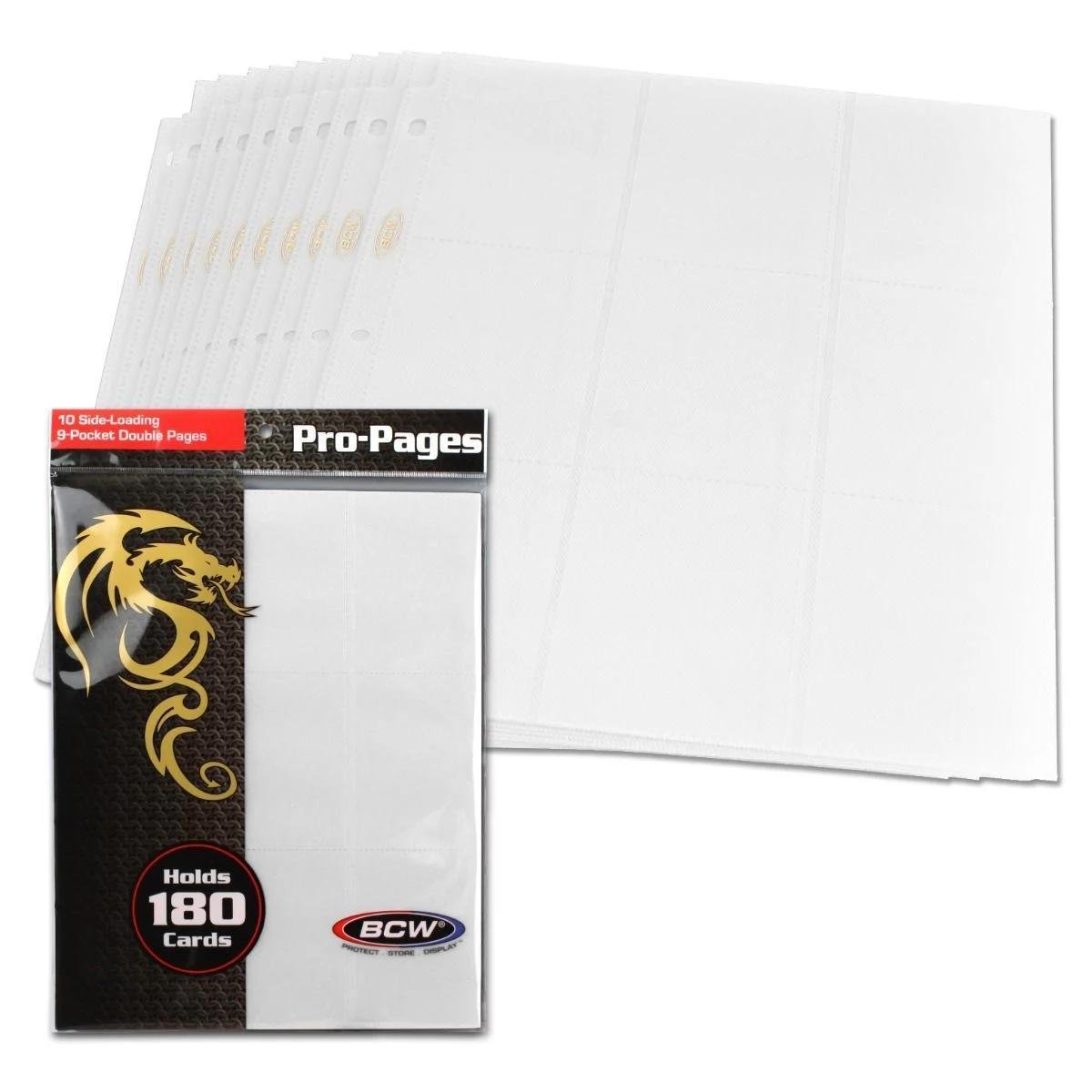 BCW - Side Loading 18-Pocket Pro Pages: White - The Feisty Goblin Gamehouse -