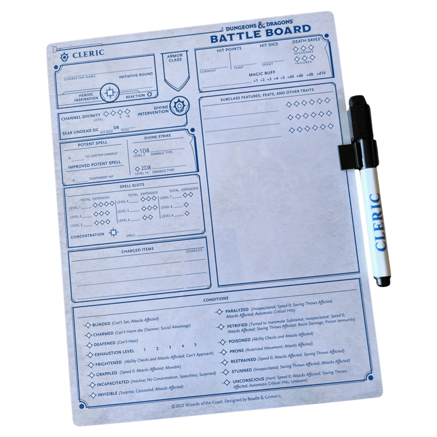 Beadle & Grimm's D&D Battle Board - Cleric - The Feisty Goblin Gamehouse -