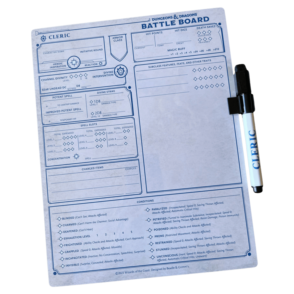 Beadle & Grimm's D&D Battle Board - Cleric - The Feisty Goblin Gamehouse -