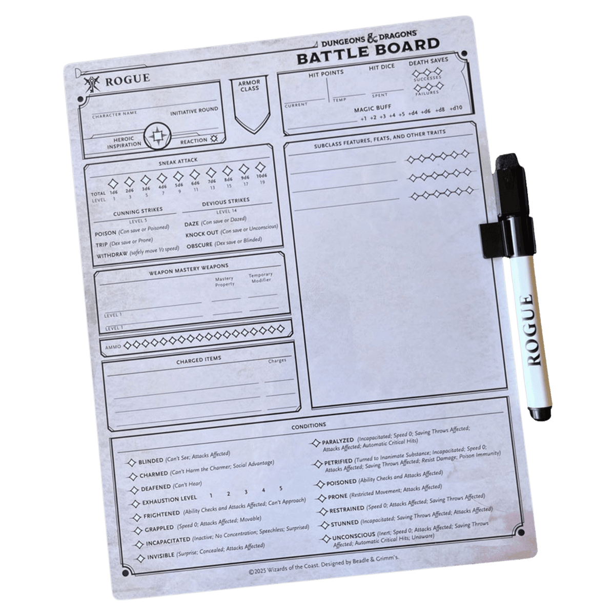 Beadle & Grimm's D&D Battle Board - Rogue - The Feisty Goblin Gamehouse -