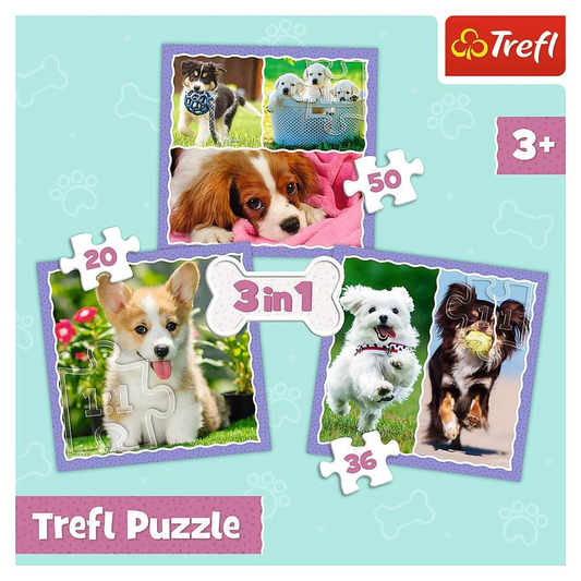Trefl Preschool - Lovely Dogs 3 in 1 Puzzle