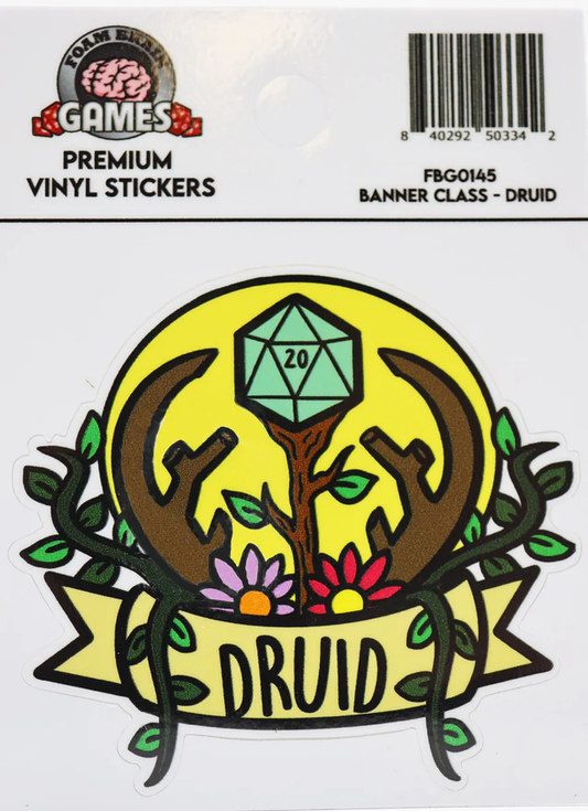 Foam Brain Games - Banner Class Sticker: Druid