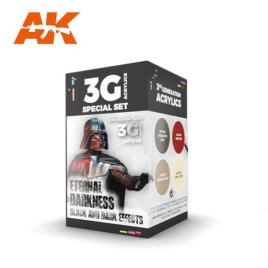 AK Interactive - Wargame Color 3G Special Set: Eternal Darkness Black And Dark Effects (4ct)