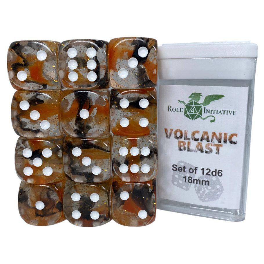 d6 Cube 18mm Diffusion Volcanic Blast (12 count)