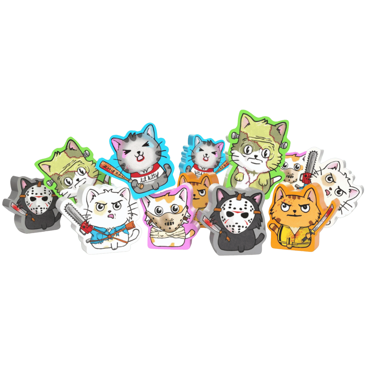 Cats VS Cucumbers - Killer Kittens Meeples Set (Levity Games) - The Feisty Goblin Gamehouse -