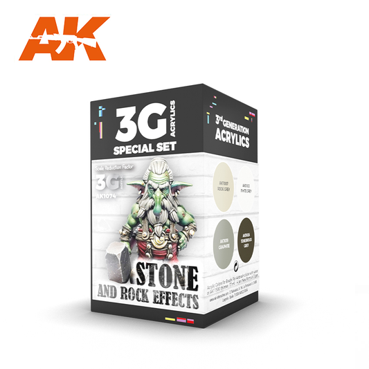AK Interactive - Wargame Color 3G Special Set: Stone And Rock Effects (4ct)