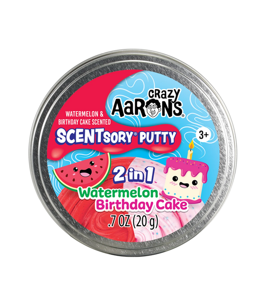 Crazy Aaron's: Watermelon/Birthday Cake - 2.75" SCENTsory Duos Putty Tin