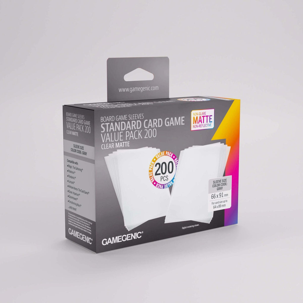 GameGenic - Matte Sleeves Standard Card Game-Size Value Pack (200)