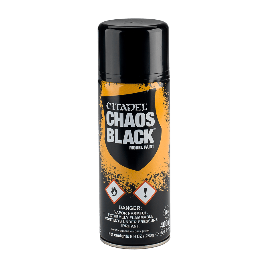 Citadel Colour - Spray: Chaos Black - The Feisty Goblin Gamehouse -