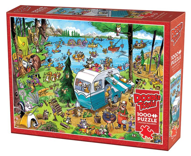 Cobble Hill - Doodle Town: Call of the Wild Puzzle (1000 Piece) - The Feisty Goblin Gamehouse -